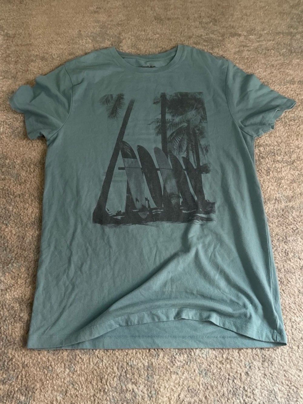 Goodfellow & Co Teal Surfboard Graphic Short-Sleeve Tee